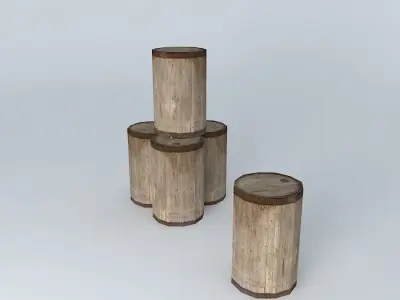Barrel wooden Free 3D model purchase