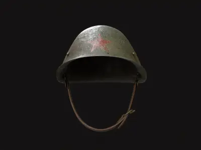  Combat Helmet Soviet WW2 PBR Free low-poly 3D model