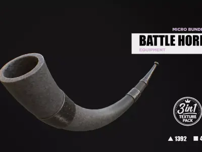 Battle Horn Micro Bundle Low-poly 3D model