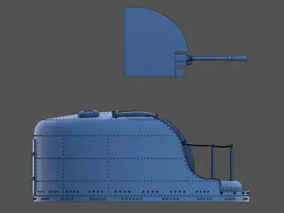 Type 96 turret 1941 - Commercial license - 1-100 scale 3D print model
