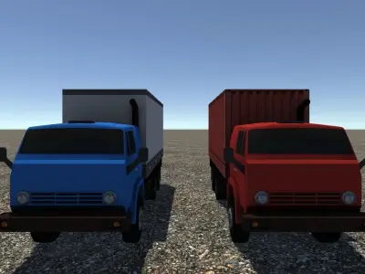 Industrial Small Truck Pack - V Low-poly 3D model
