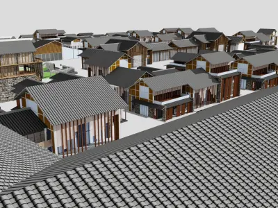 Commercial Residences Low-poly 3D model