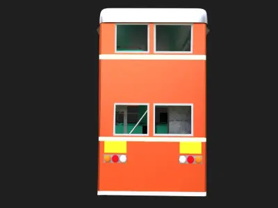 Double Decker Bus of Mumbai City Low-poly 3D model