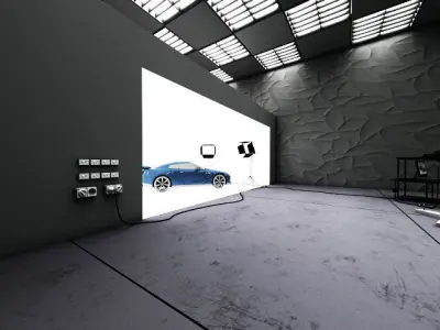 studio render 5 nissan gtr Low-poly 3D model