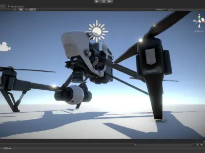 DJI Inspire quadcopter low poly model Low-poly 3D model