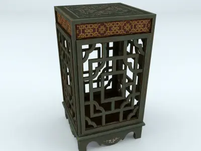 Chinoiserie Chinese Side Table Low-poly 3D model