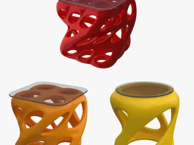 Organic Sculptural Coffee Tables Set 3D model