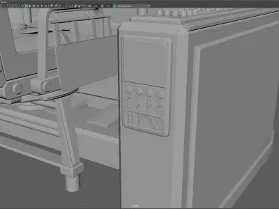 Sci-Fi Spacecraft Cockpit  Pilot Control Station  Low-poly 3D model