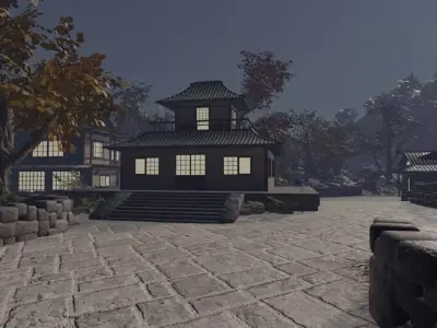 Serene Mountain Village 3D model buy