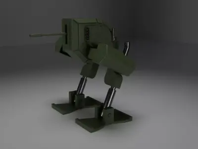 Diesel Punk Walker Tank 001 Low-poly 3D model