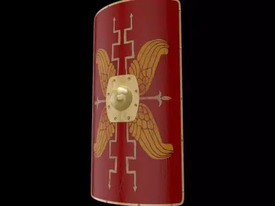 Roman shield  Low-poly 3D model