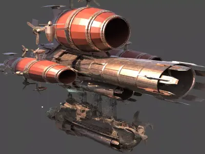 Red Demon Airship 3D model