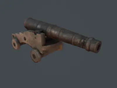 Old Cannon Low-poly 3D model get