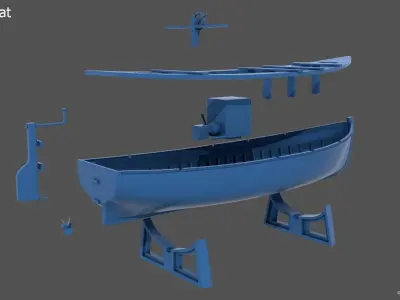 8m and 60cm italian ww2 motorboat - Personal lic - 1-100 scale 3D print model