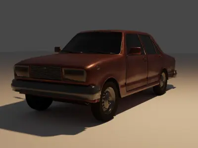 Low poly lada sedan rus Free low-poly 3D model