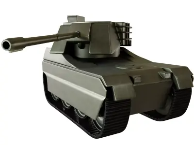 Military Tank Low-poly 3D model 3