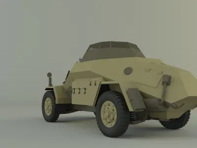 SDKFZ-222 military vehicle 3D model