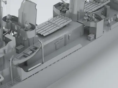 USS Johnston Destroyer DD-557 3D model