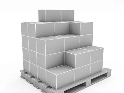 3D Warehouse Box Model 2 Low-poly 3D model