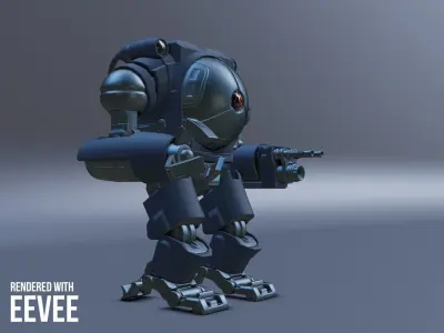 Robot evee Low-poly 3D model