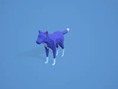 Wolf Low-Poly Low-poly 3D model
