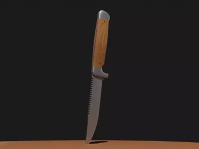 Hunting knife Low-poly 3D model 13