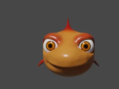 Fish character Free low-poly 3D model