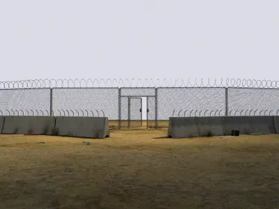 Abandoned perimeter Low-poly 3D model