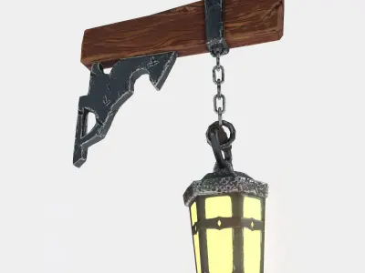 stylized Lantern Low-poly 3D model