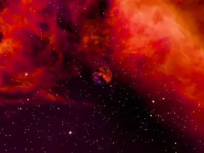 The Burning Sovereign Nebula HDRI 16k seamless 3D model