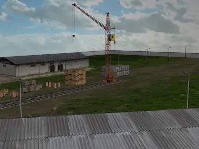 Industrial Area Low-poly 3D model