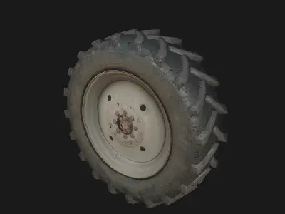 Wheel tractor tire Low-poly 3D model