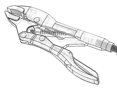 Short Nose Grip Wrench Free 3D model