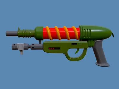 Cartoon blaster gun Low-poly 3D model