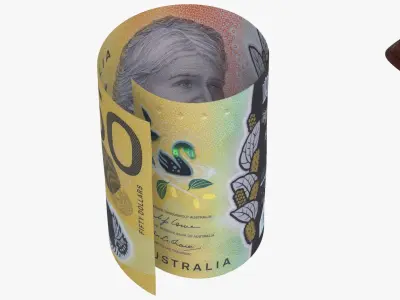 Australia 50 Dollar Wallet Money Purse 3D model
