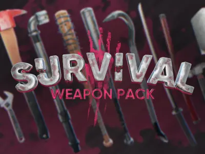 Stilized Survival Fire Axe Free low-poly 3D model