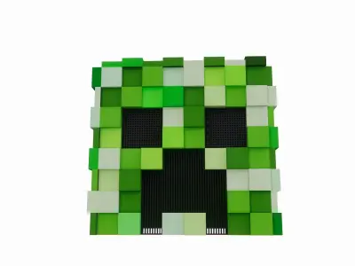 Wearable Minecraft Creeper Helmet 3D model