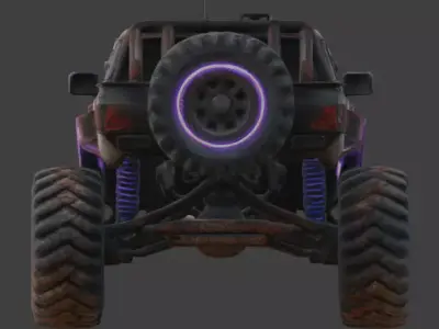 Cyberpunk Rusty Off Road Monster Truck 3D Model V01 Low-poly 3D model