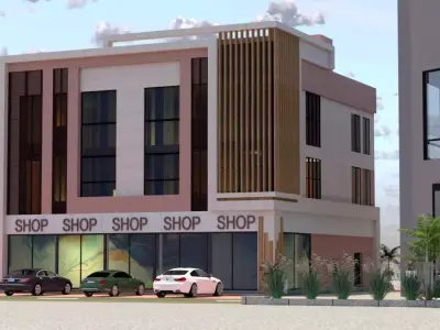 Modern Commercial Building A18 DWG SketchUp Model 3D model