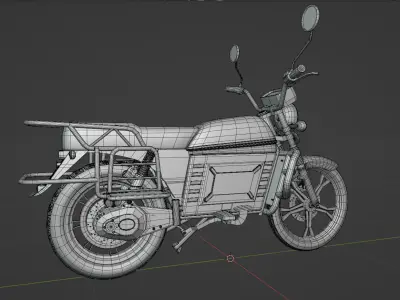 Electric Motorbike Low-poly 3D model