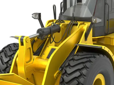 Wheel Loader yellow  Low-poly 3D model