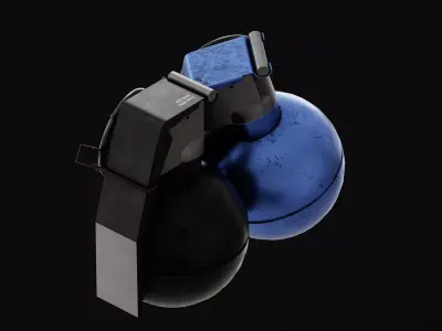 Grenade Low-poly 3D model 2