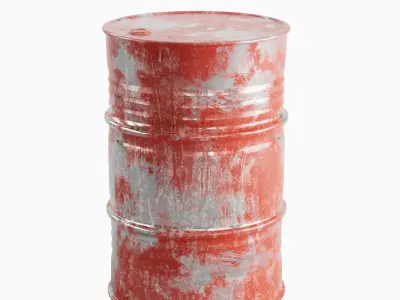 Painted Steel Barrel Set  3D model