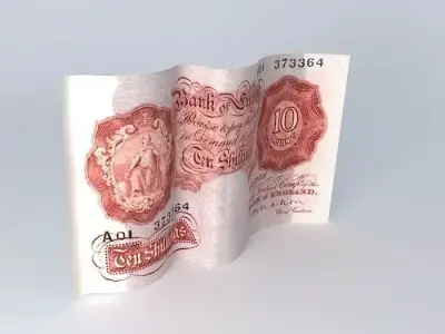 Ten Bob Note!  1950 UK Free 3D model
