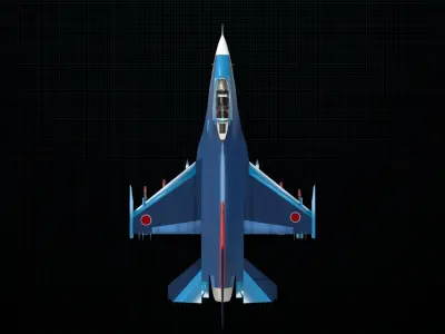 Mitsubishi F-2 3D model buy