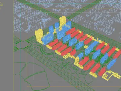 Architecture residential complex 3D model get
