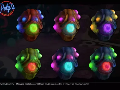 Stylized Alien Enemy Free low-poly 3D model