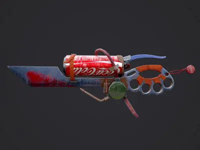 coca cola stylized low poly gun for game  Low-poly 3D model