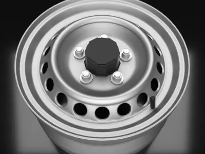 Steel Rims With Extras 3d model Low-poly 3D model
