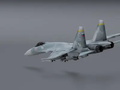 Su-33 Flanker-D Low-poly 3D model